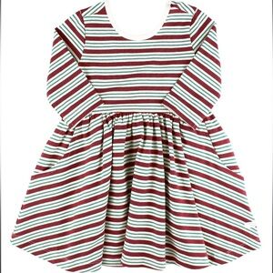 Ruffle Butts Rugged Holiday Christmas Peppermint Stripe Twirl Dress NWT 12-18‎ M